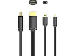 Кабель Vention HDMI to mini HDMI v2.0 2m Black (AGIBH) - мініатюра 2