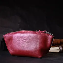 Зручна жіноча шкіряна косметичка Grande Pelle 16792 бордовий - мініатюра 10