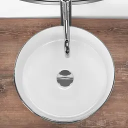 Умивальник Rea Sami brushed silver white накладний REA-U3304, Хром - мініатюра 4