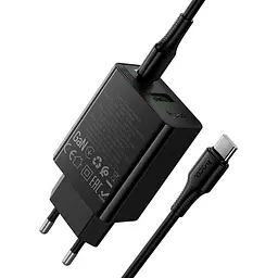 МЗП Hoco CS95A Leader PD30W+QC3.0 (1USB-A/1C) + кабель Type-C to Type-C Black - мініатюра 4