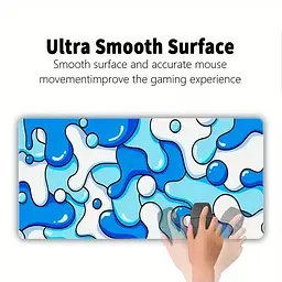 Килимок для миші та клавіатури "Blue Spots" 80×30 см, Чорний - мініатюра 2