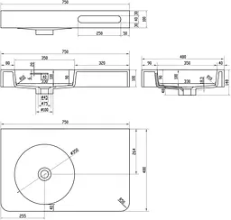 Раковина Volle Solid surface 75x48 13-40-742, Білий - мініатюра 2