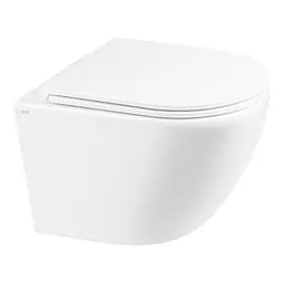 Унітаз підвісний Qtap Robin безобідковий з сидінням Slim Soft Close QT1333046ENRW, Білий
