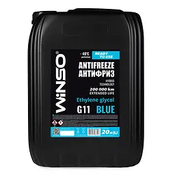 Антифриз Winso Antifreeze & Coolant Blue G11 -40°C синій готовий 20л(881230)