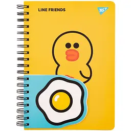 Блокнот Yes 2в1 Line Friends. Sally В5+В7 спіраль 80+20 аркушів у клітинку (151780)