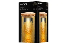Банка для зберігання ARDESTO Golden Moon кругла 760 мл скло з бамбуковою кришкою (AR1376BLRG) - мініатюра 2