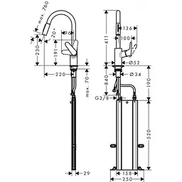 Змішувач для кухні Hansgrohe Focus M41 73880000 Хром - мініатюра 2