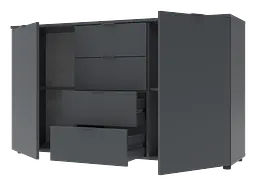 Комод Doros Рон 5 Графіт 2 фасади 4 шухляди 140х38х81 (44900235) - мініатюра 7