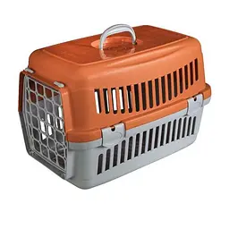 Переноска AnimAll CNR-102 для котів та собак сіро-оранжева 48.5×32.5×32.5 см