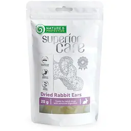 Ласощі для собак кроличьи уши Nature's Protection Superior Care Snacks For Dogs Dried Rabbit Ears 20 г