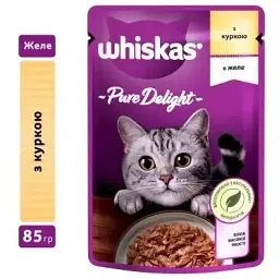 Вологий корм для кішок Whiskas Pure Delight курка в желе 85 г (5900951303333)