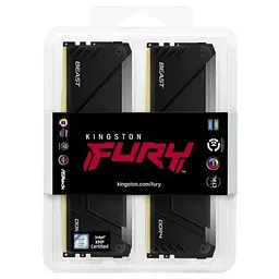 Модуль пам'яті для комп'ютера DDR4 16GB (2x8GB) 3200 MHz Beast Black Kingston Fury (ex.HyperX) (KF432C16BB2AK2/16WP) - мініатюра 5