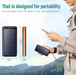 Портативна батарея Solar Power Bank 26800mAh HX160S4 сонячний заряд - мініатюра 5
