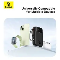 Зовнішній акумулятор power bank Baseus QPow2 20000 mAh 30w (P10055009113-00) чорний - мініатюра 4