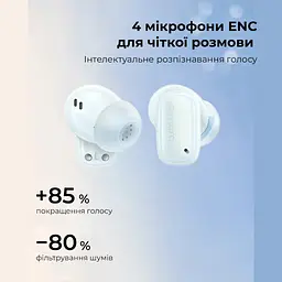Бездротові навушники TWS Baseus AirNora 2, ANC, Galaxy Blue - мініатюра 12