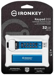 Флеш-накопичувач USB3.2 32GB Kingston IronKey Keypad 200 Type-A Blue (IKKP200/32GB) - мініатюра 4
