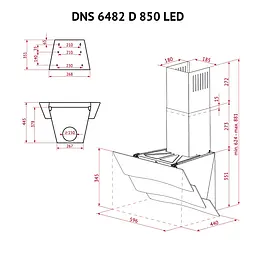 Витяжка декоративна похила PERFELLI DNS 6482 D 850 BL LED - мініатюра 12