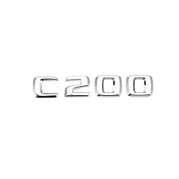 Емблема напис C200 для Mercedes-Benz C-Class хром 135х23 мм пластик (на скотчі)