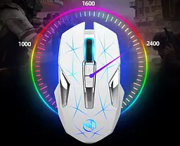 Миша бездротова з акумулятором та підсвіткою HXSJ T300 2,4 GHz White - мініатюра 3