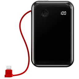 Зовнішній акумулятор Baseus Mini S Digital Display 3 A з кабелем для iPhone Lightning чорний