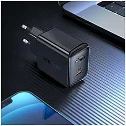 Зарядное устройство Acefast Model A21 USB-C PD30W Max GaN Gharger 3A Black - мініатюра 3