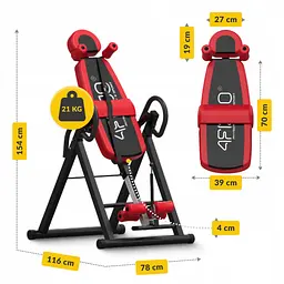 Стіл інверсійний 4FIZJO регульований 4FJ0654 Black/Red (P-5905973401944) - мініатюра 2