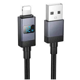 Кабель Hoco X118 Generous charging data cable with display iP Black
