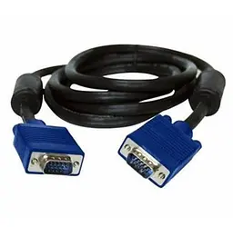 Кабель VGA Atcom HD15M/HD15M Black 2 феритових каблучки 10м
