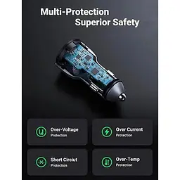 Зарядний пристрій Ugreen CD213 USB Type-C PD 3.0 + USB QC 3.0 52.5W (30+22.5) сірий - мініатюра 9