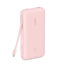 Belkin Акумулятор портативний літій-іонний Power Bank Belkin 20000мА·рік, 20Вт, з інтегрованим кабелем USB-C, рожевий - мініатюра 2