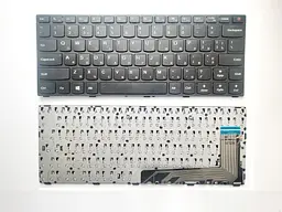 Клавіатура для ноутбуків Lenovo IdeaPad 100-14IBY чорна з чорною рамкою