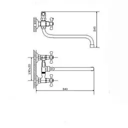 Змішувач для ванни Zegor DМX7-А605 двовентильний з душовим набором Хром 30412 - мініатюра 3