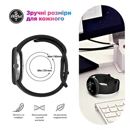 Силіконовий ремінець на смарт годинник Google Pixel Watch 41mm/2 41mm/3 41mm/4 41mm, Silicone, grey, зі зручною застібкою, на фітнес браслет, ArmorStandart (ARM75418) - мініатюра 5