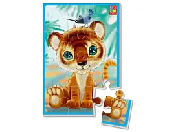 М'які пазли Vladi Toys Зебрік та Левеня, укр. мова, 12 елементів (VT1103-42) - мініатюра 2
