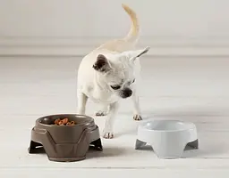 Миска для корму з регульованою висотою Mimi 19x19x10/13h, коричневий - мініатюра 6
