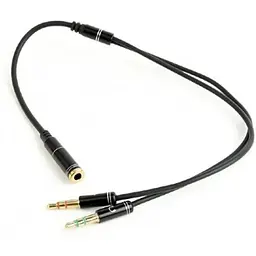 Кабель Cablexpert CCA-418M, Аудіо 3,5mm(джек) 4pin мама /2x3,5 тато 3pin стерео