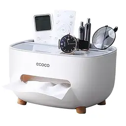 Настільний органайзер Ecoco Tissue з диспенсером для серветок та відсіками для зручного зберігання аксесуарів