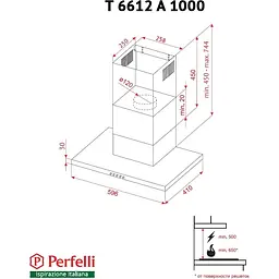 Витяжка Perfelli T 6612 A 1000 IV LED - мініатюра 10