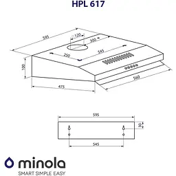 Витяжка Minola HPL 617 BL - мініатюра 10