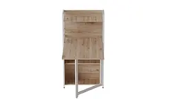 Стіл книжка з етажеркою Практик 1 Ferrum-decor 1200x640x990 Білий метал ДСП Дуб Сан-Марино 16 мм (FRD-104619) - мініатюра 3