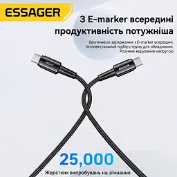 Кабель Essager Type-C – Type-C 240W Sunset, 2 м, чорний - мініатюра 7