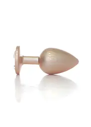Анальна пробка Jewellery Pearl Gold Plug Clear S 7 см (золотий) - мініатюра 2