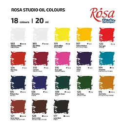 Набір олійних фарб 18х20 мл блістер Rosa Studio - мініатюра 7