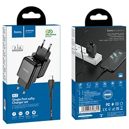 МЗП Hoco N2 Vigour single port charger Set Micro ( EU ) Black - мініатюра 3