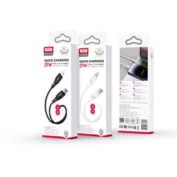 Дата кабель USB-C to Lightning 1.0m 27W High Elastic Zeus XO (NBQ239A_White) - мініатюра 4