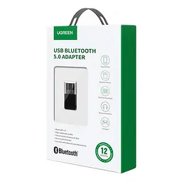 Адаптер Bluetooth 5.0 USB RTL8761BUV CM390 UGREEN Black (80889)
