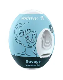 Самозмащувальний мастурбатор-яйце Satisfyer Masturbator Egg Savage, одноразовий, не потребує змазки