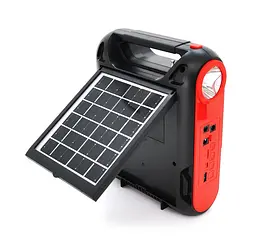 Переносний ліхтар з сонячною панеллю Voltronic JY-108+Solar, 2 режими, акумулятор, 2 лампочки 3W, USB вихід - мініатюра 2