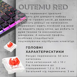 Клавіатура GamePro Red Swich Low Profile RGB Wireless Bluetooth USB Dark Gray бездротова (MK230R) - мініатюра 8