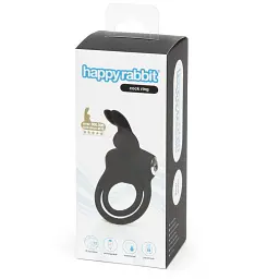 Ерекційне кільце Happy Rabbit Black 8.9 см (чорний) - мініатюра 5